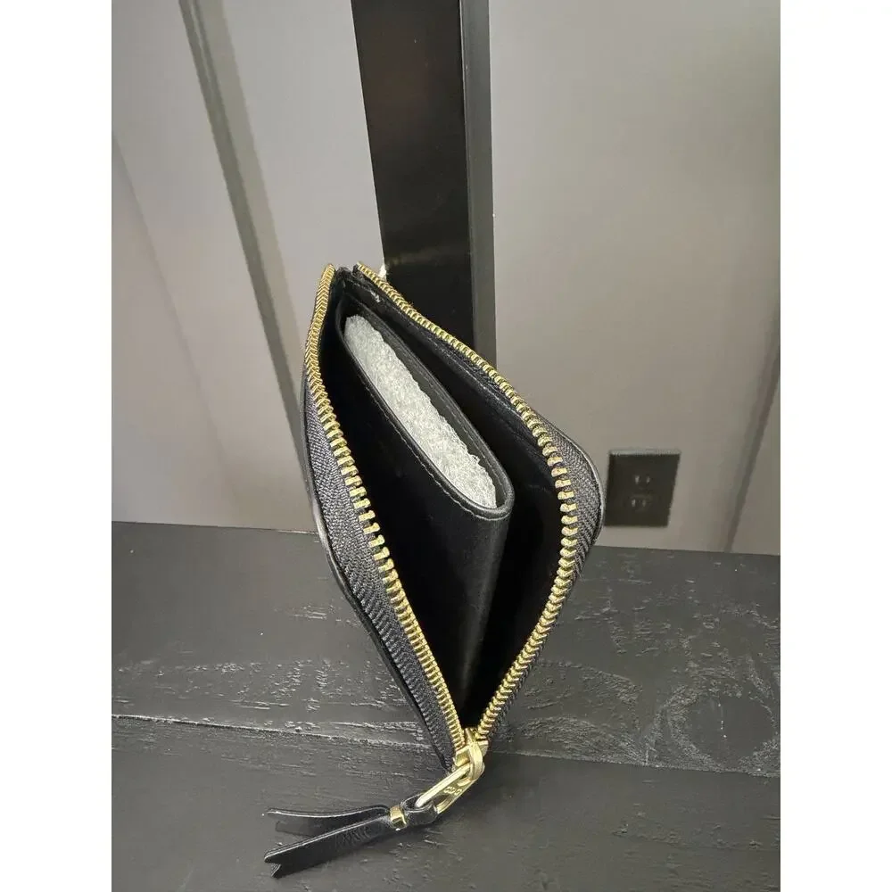 NWT Comme des Garçons Huge Logo Zip Wallet (model SA3100HL), Black, $225 MSRP